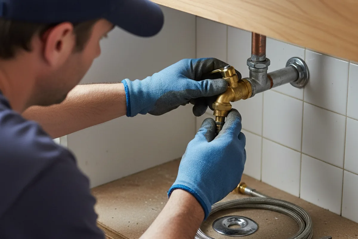 Shutoff valve and fitting work during Emergency Plumbing in Harmans